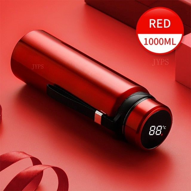 ThermoGuard 1000ml Stainless Steel Water Bottle - Advanced Temperature Display - Insulated Hot & Cold Flask