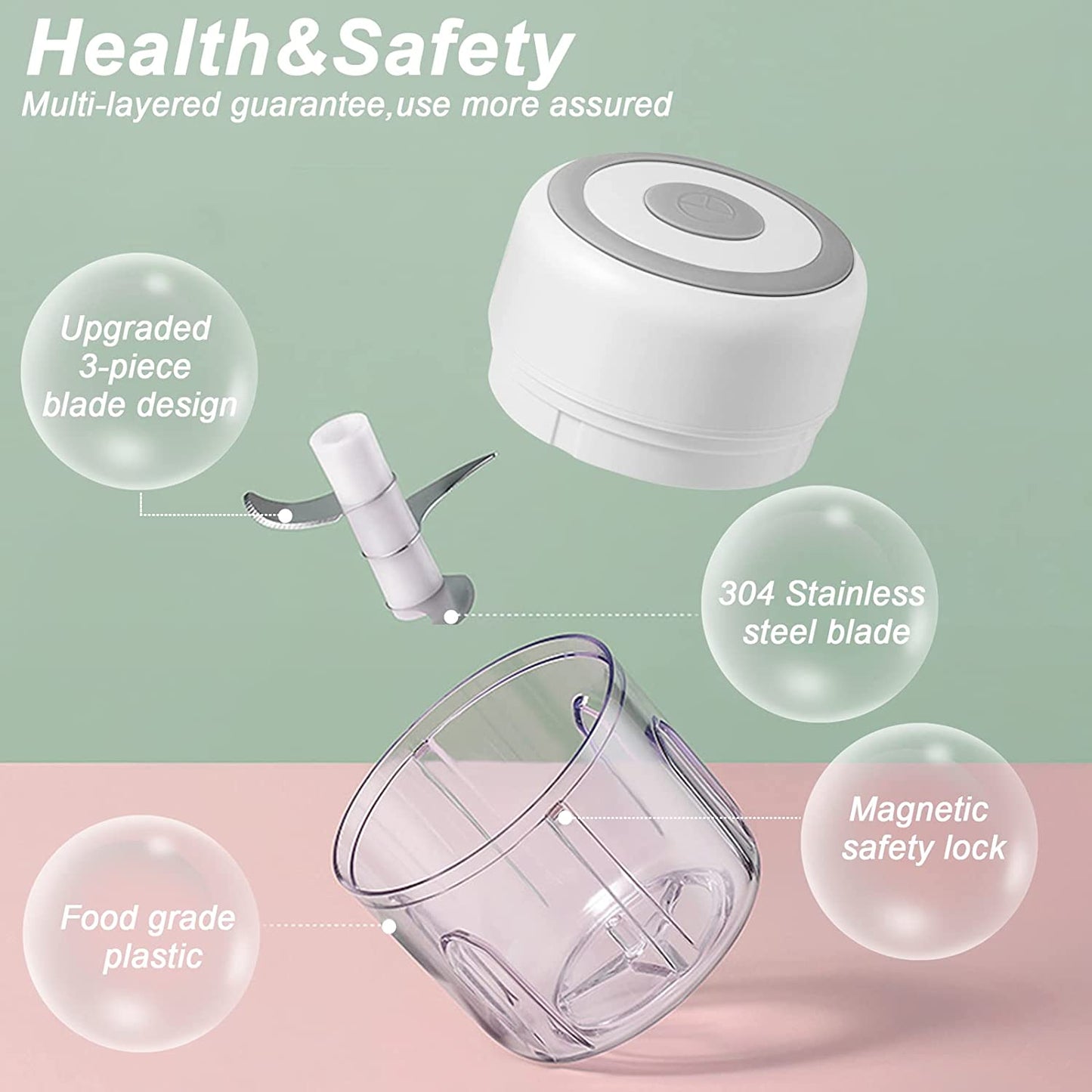 Electric Mini Chopper with 100/250mL Capacity Options