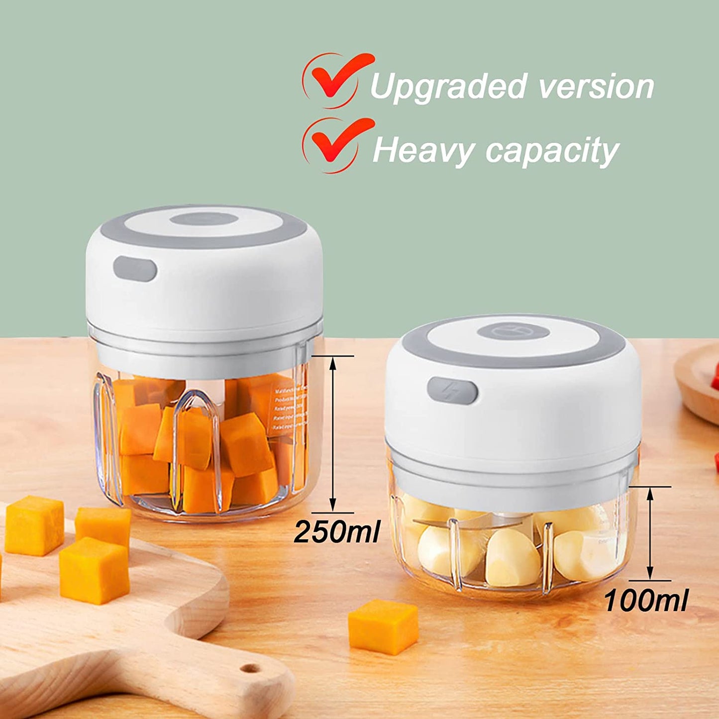 Electric Mini Chopper with 100/250mL Capacity Options