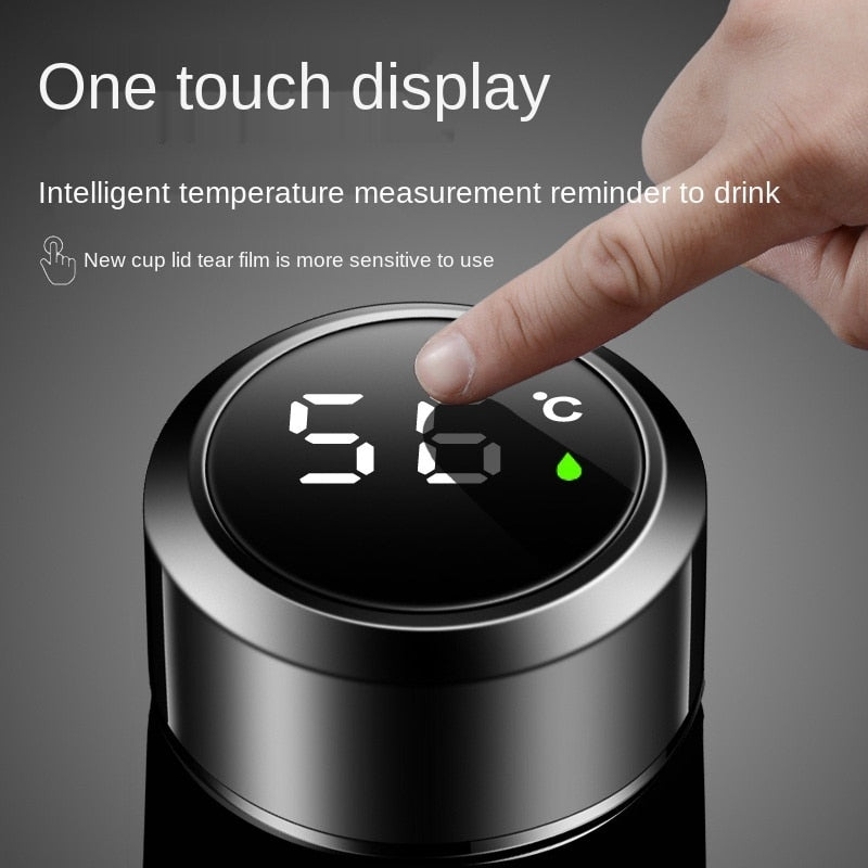 500ml Stainless Steel Water Bottle - Advanced Temperature Display - Insulated Hot & Cold Flask