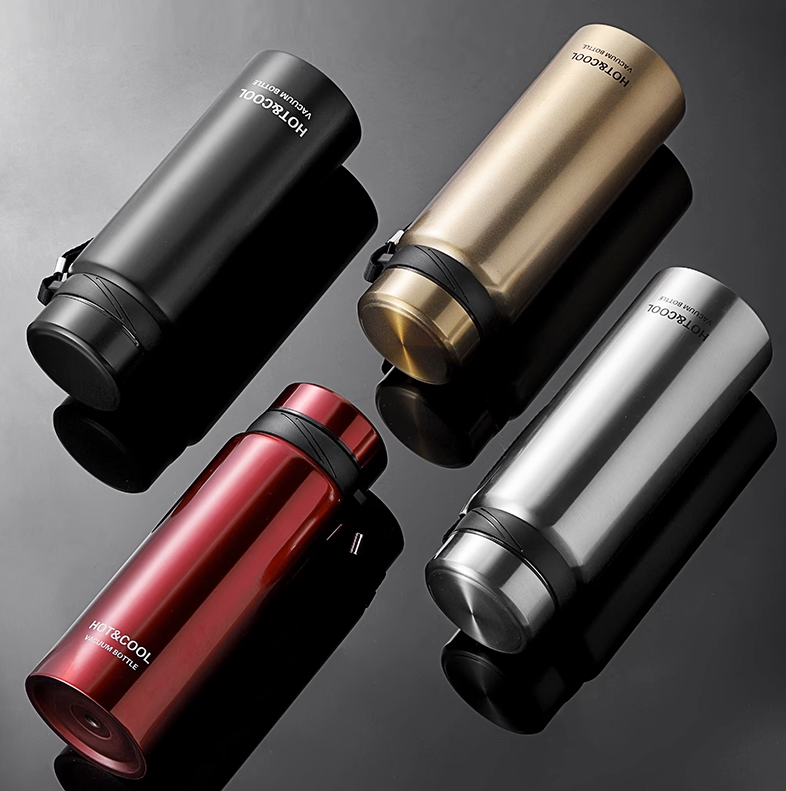 ThermoGuard 1000ml Stainless Steel Water Bottle - Advanced Temperature Display - Insulated Hot & Cold Flask